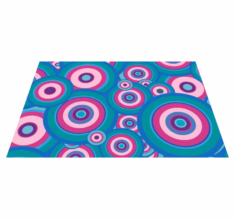 Vinyl Teppich geometrisch bunte kreisförmige motive - TenStickers
