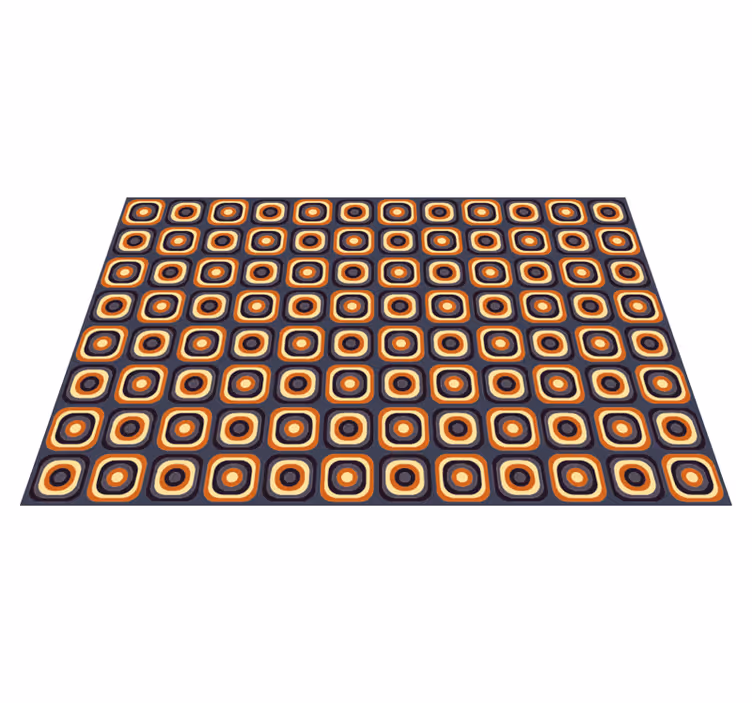 Vinyl Teppich Wohnzimmer retro-kreismuster - TenStickers