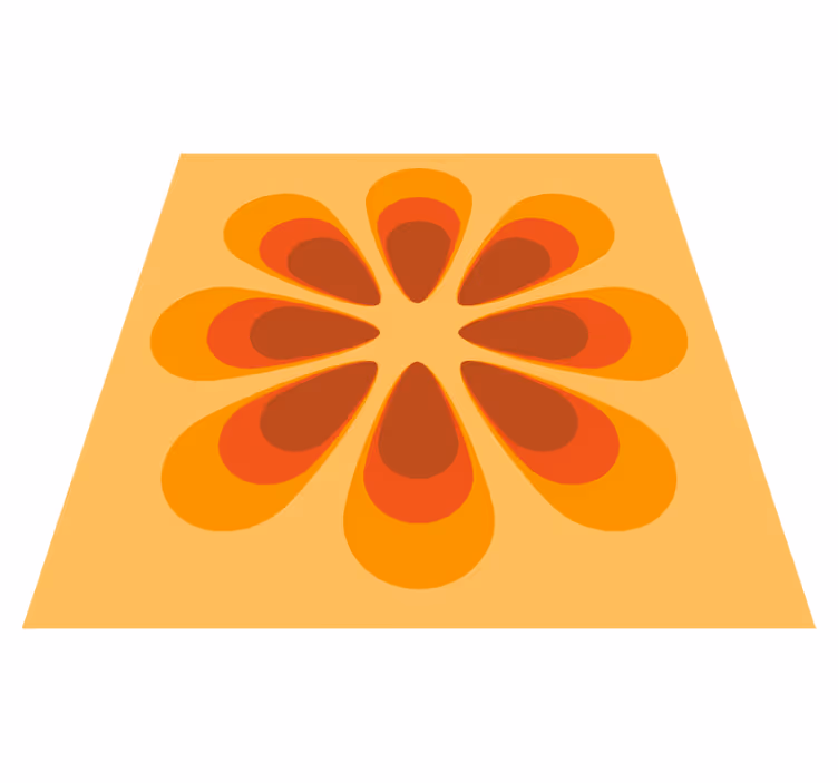 Vinyl Teppich Wohnzimmer retro-blumenform - TenStickers
