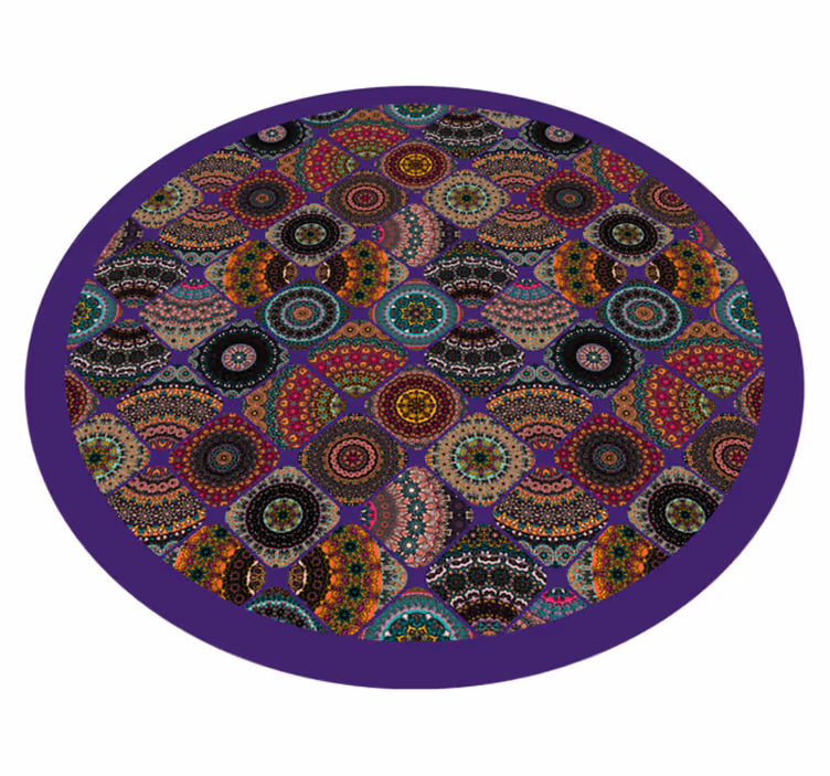 Vinyl Teppich Mandala bunte kreisförmige muster - TenStickers