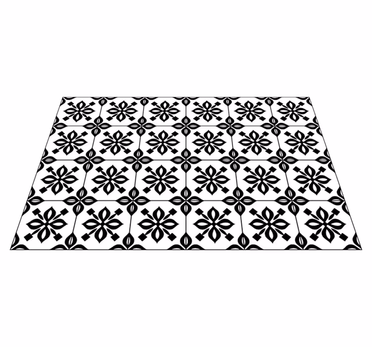 Vinyl Teppich Wohnzimmer schwarz weißes mosaik - TenStickers