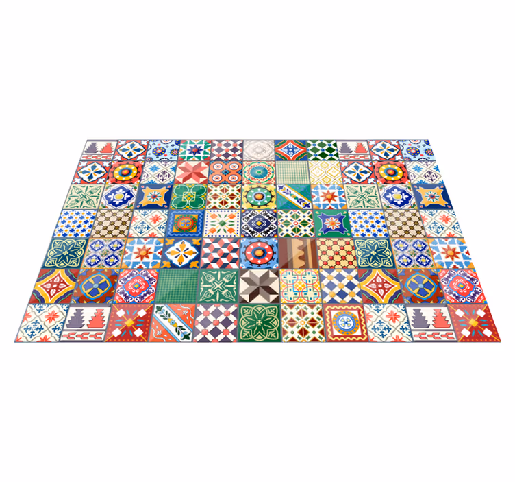 Vinyl Teppich Fliesenoptik lebendige mosaikkeramik - TenStickers