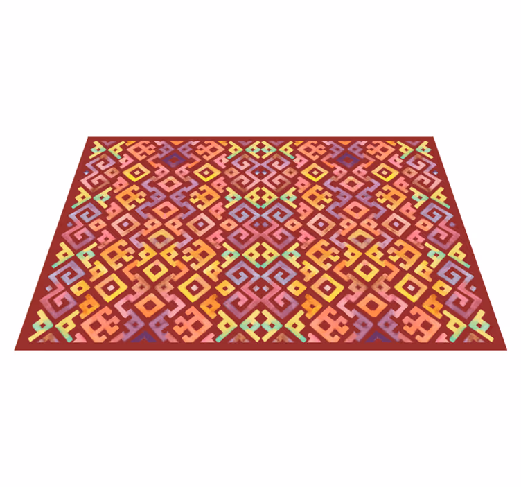 Vinyl Teppich Fliesenoptik buntes geometrisches motiv - TenStickers