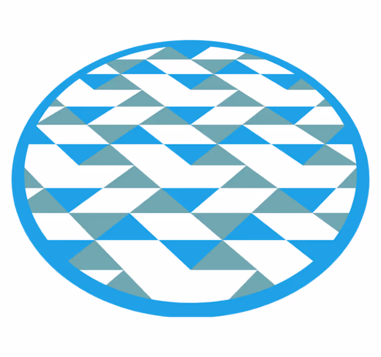 Vinyl Teppich geometrisch blaue und grüne elemente - TenStickers