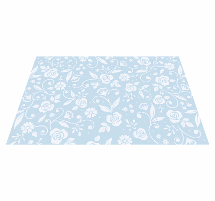 Vinyl Teppich Blumen blumenmuster blues - TenStickers
