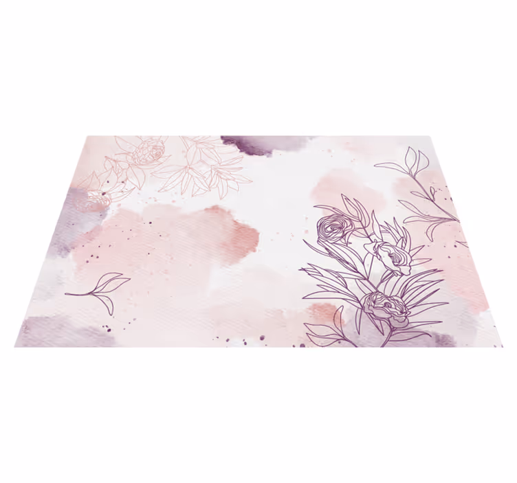 Vinyl Teppich Blumen sanfter blütenakzent - TenStickers