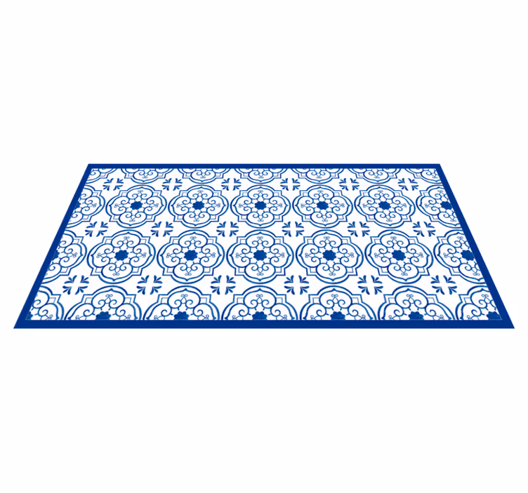 Vinyl Teppich Badezimmer klassische blaue fliesen - TenStickers