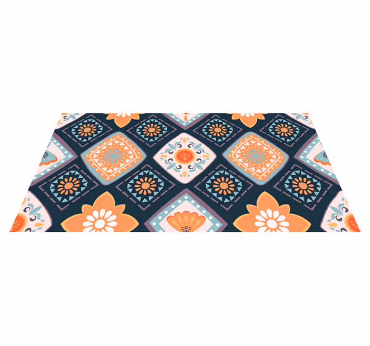 Vinyl Teppich Badezimmer lebendiges florales design - TenStickers