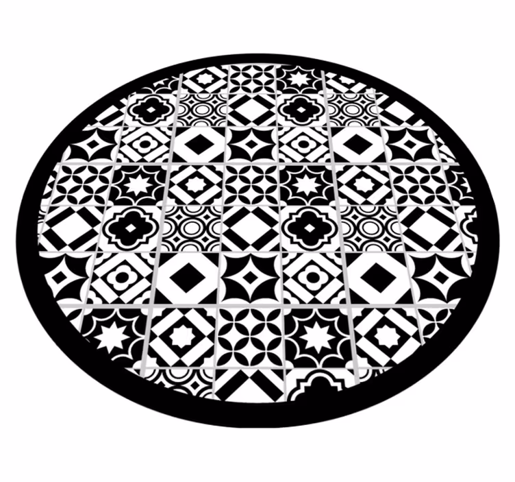 Vinyl teppich mosaik in monochromem design - TenStickers