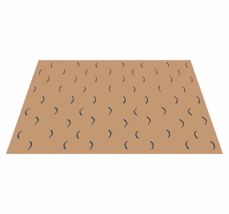 Vinyl Teppich minimalistisch geschwungenes braunes muster - TenStickers