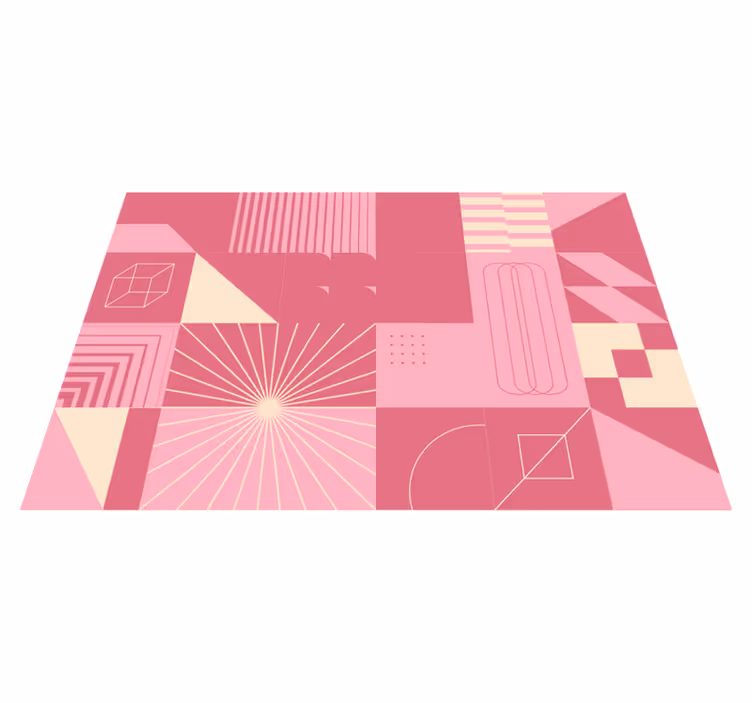 Vinyl Teppich modern geometrische rosa muster - TenStickers