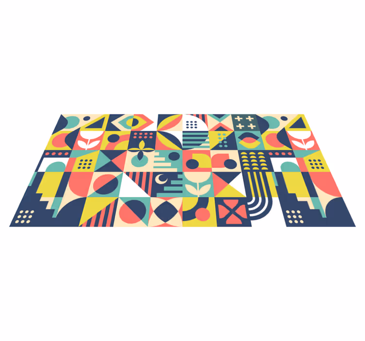 Vinyl teppich geometrisch mit lebendigen formen - TenStickers