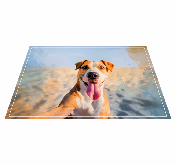 Vinyl Teppich Tiere lächelndes hundeporträt - TenStickers