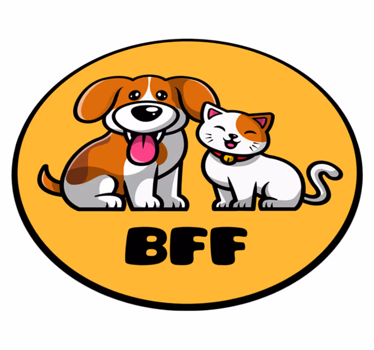 Vinyl Teppich Baby beste freundinnen als tierische begleiter - TenStickers