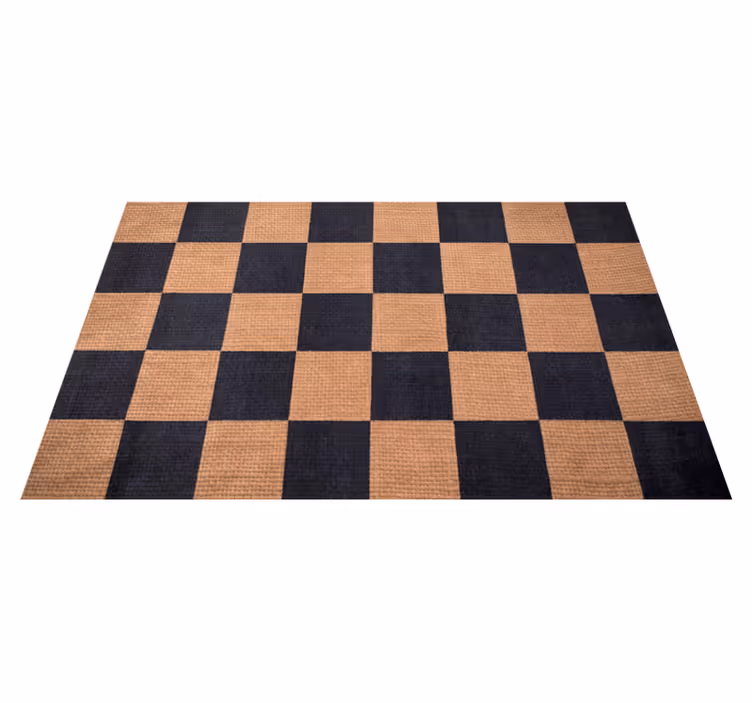 Vinyl Teppich Wohnzimmer braun kariert - TenStickers
