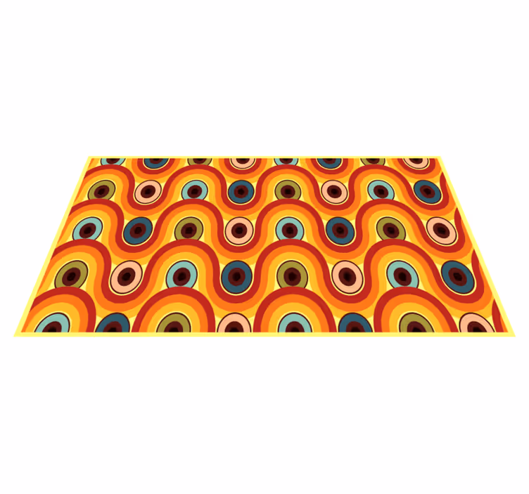 Vinyl Teppich Vintage buntes wellenmotiv - TenStickers