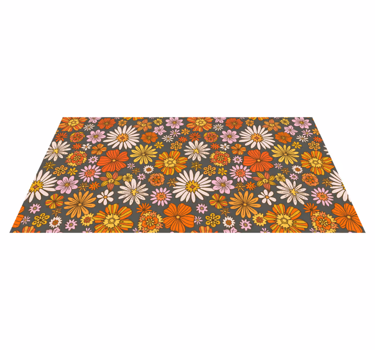 Vinyl Teppich Blumen animiertes set - TenStickers