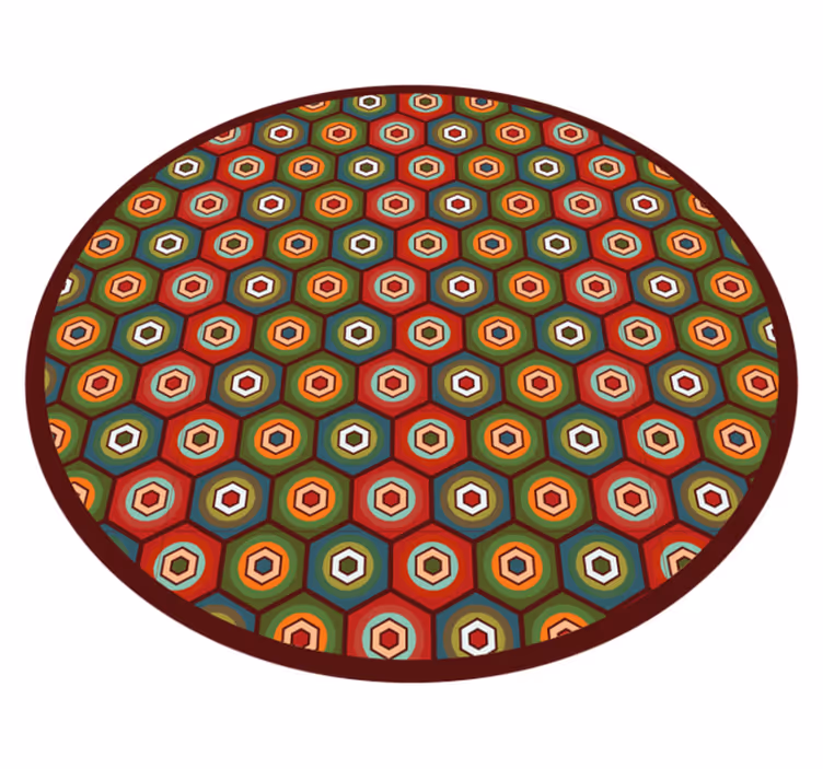 Vinyl Teppich geometrisch sechseckiges farbmuster - TenStickers
