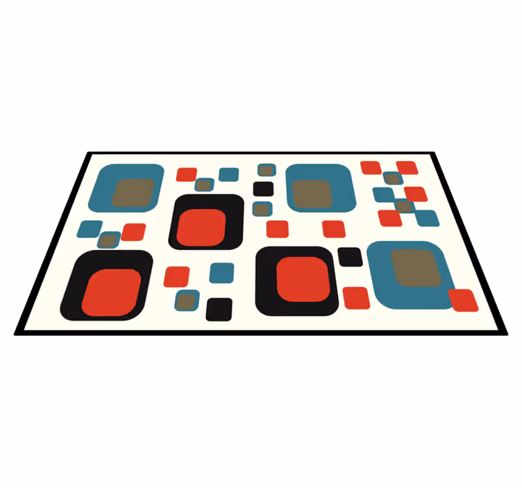 Vinyl Teppich geometrisch bunte abstrakte quadrate - TenStickers