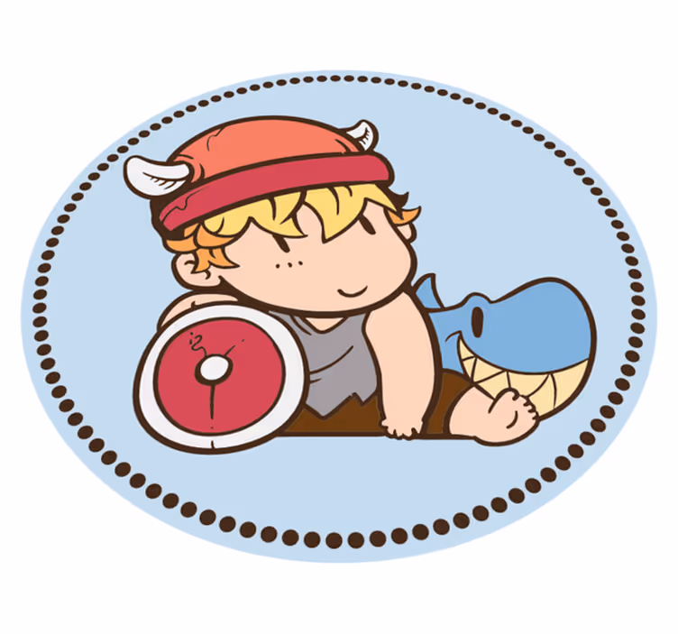 Vinyl Teppich Kinderzimmer kind wikinger krieger - TenStickers