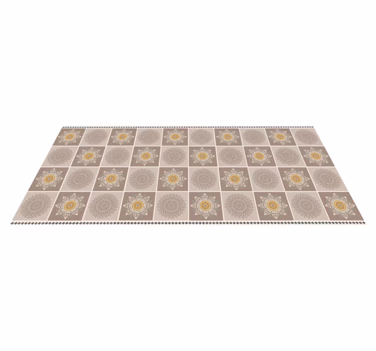 Vinyl Teppich Mandala komplizierte blumenfliesen - TenStickers
