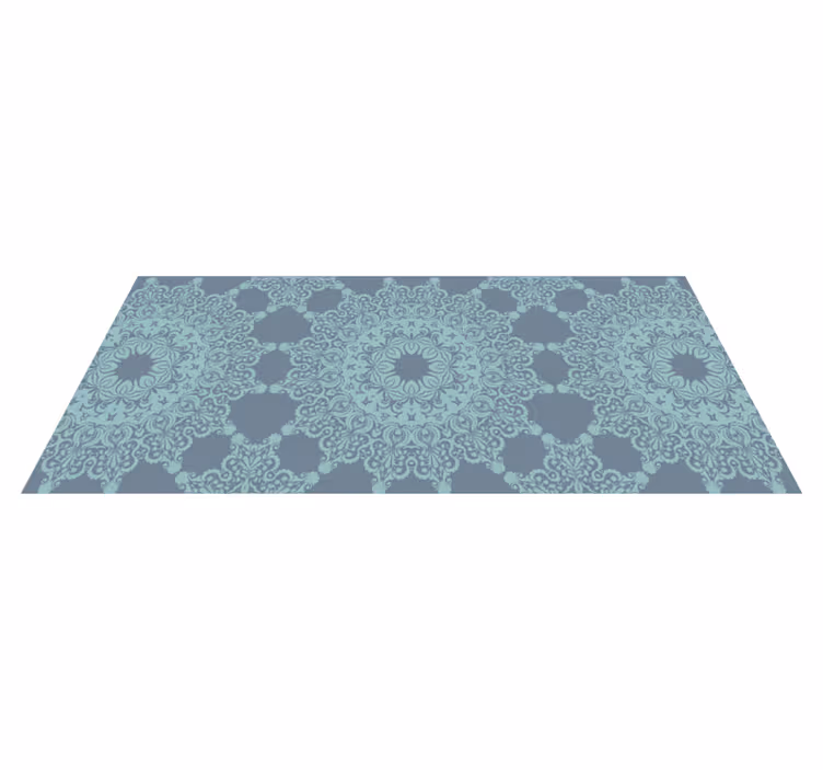Vinyl Teppich Mandala elegantes blaues muster - TenStickers