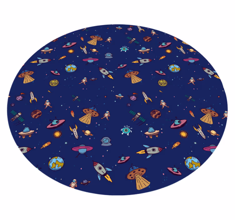 Vinyl Teppich kindlich konzept einer kosmischen expedition - TenStickers