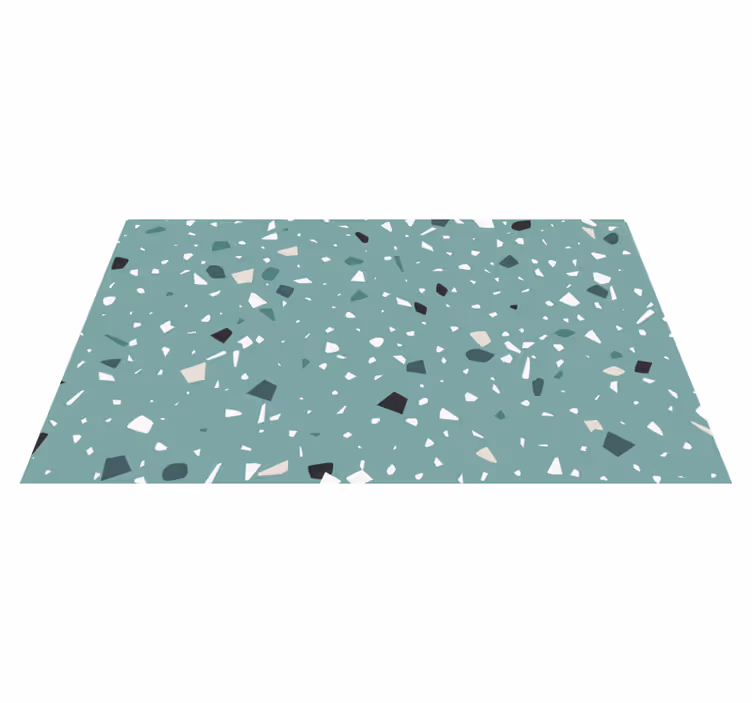 Vinyl teppich steinoptik im grünen terrazzo-stil - TenStickers