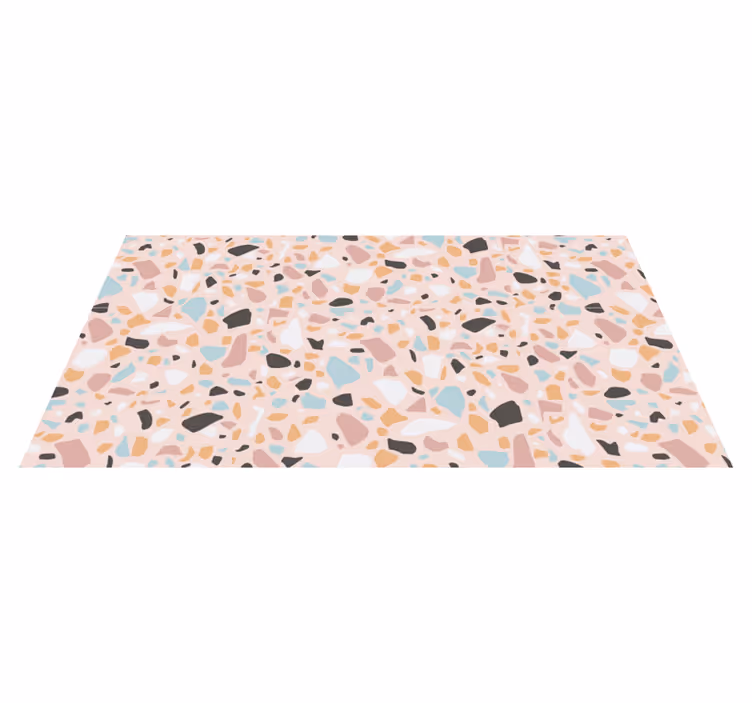 Vinyl Teppich Marmor farbtöne mit terrazzomuster - TenStickers