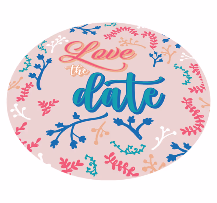 Vinyl Teppich Text liebe das datum - TenStickers