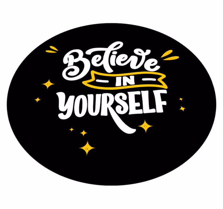 Vinyl Teppich Text glaube an dich selbst schwarzes design - TenStickers
