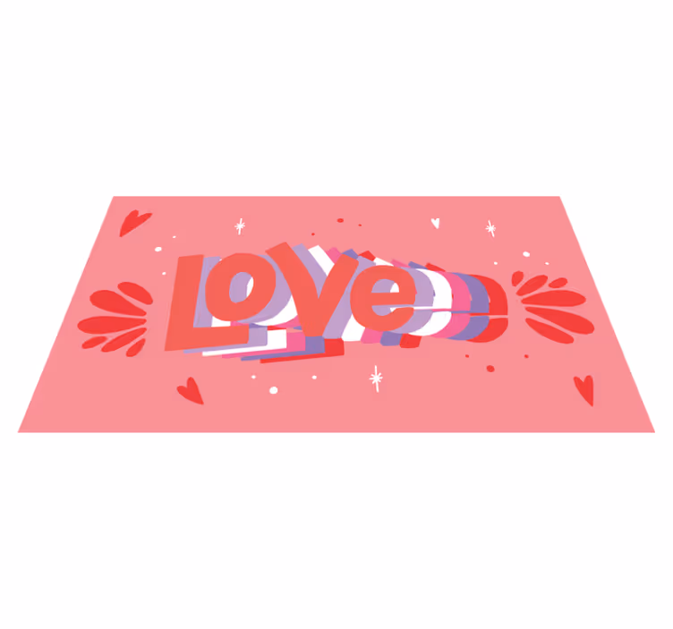 Vinyl Teppich Text grooviger liebesbrief - TenStickers