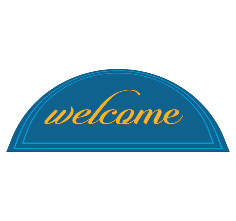 Vinyl teppich eingang in blauem willkommensdesign - TenStickers