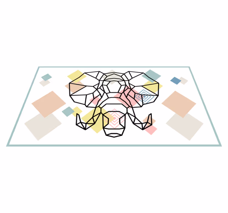Vinyl Teppich modern origiami-elefantenkopf - TenStickers