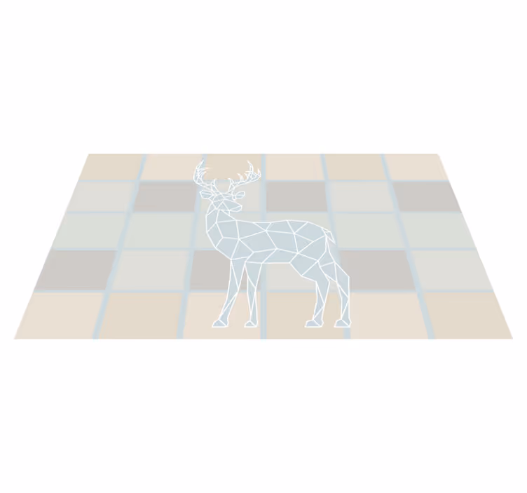 Vinyl Teppich Tiere origami-hirschmotiv - TenStickers