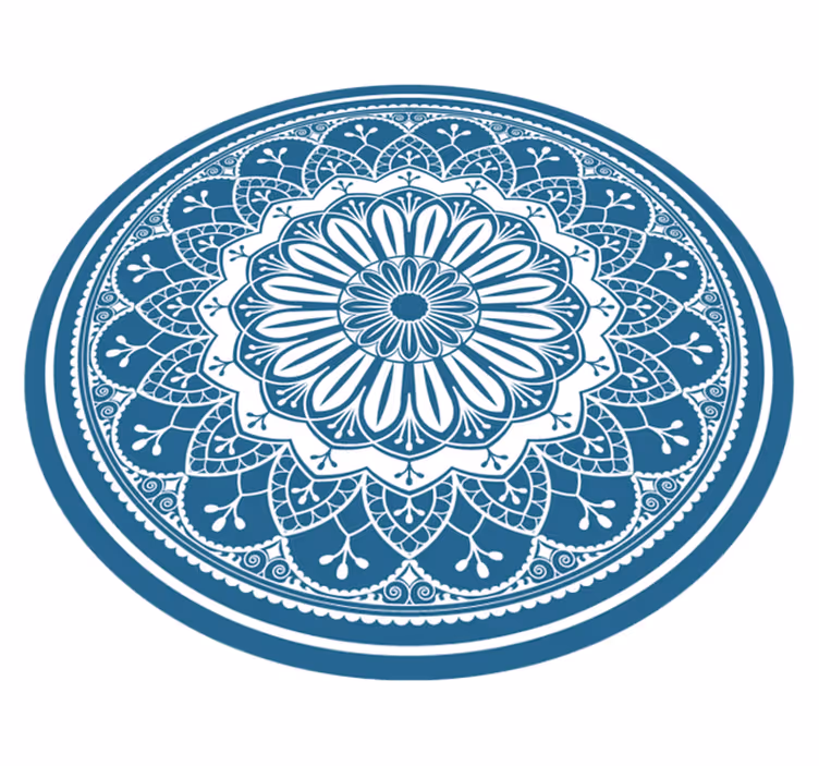 Vinyl teppich mandala elegantes blau mandala - TenStickers