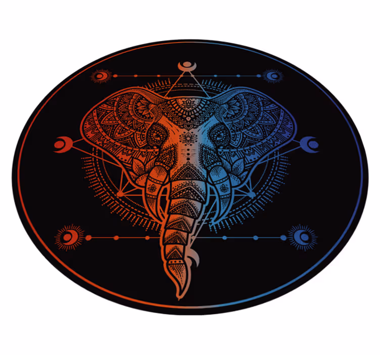 Vinyl Teppich Mandala elefantenkunst - TenStickers