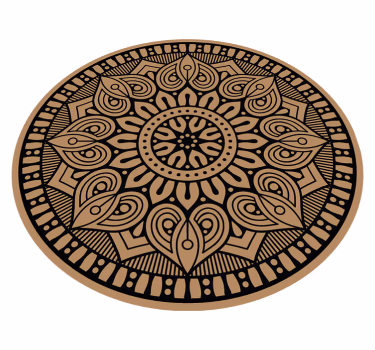 Vinyl teppich mandala mit anspruchsvollem motiv - TenStickers