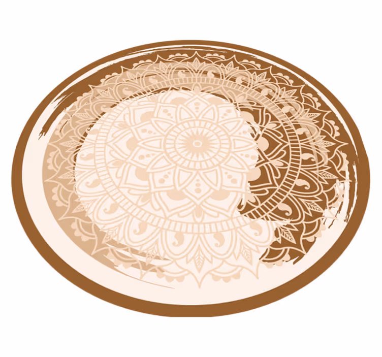 Vinyl Teppich Mandala anmutiges beiges motiv - TenStickers