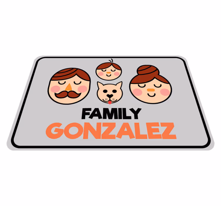 Vinyl Teppich mit Namen benutzerdefiniertes familienporträt - TenStickers