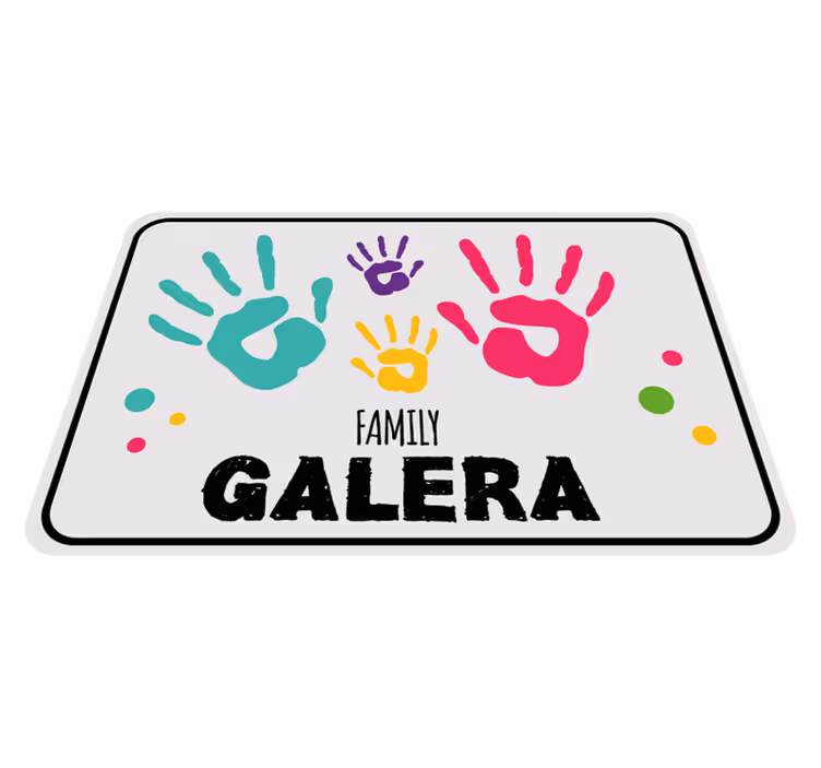 Vinyl Teppich Eingang handabdrücke mit familiennamen - TenStickers