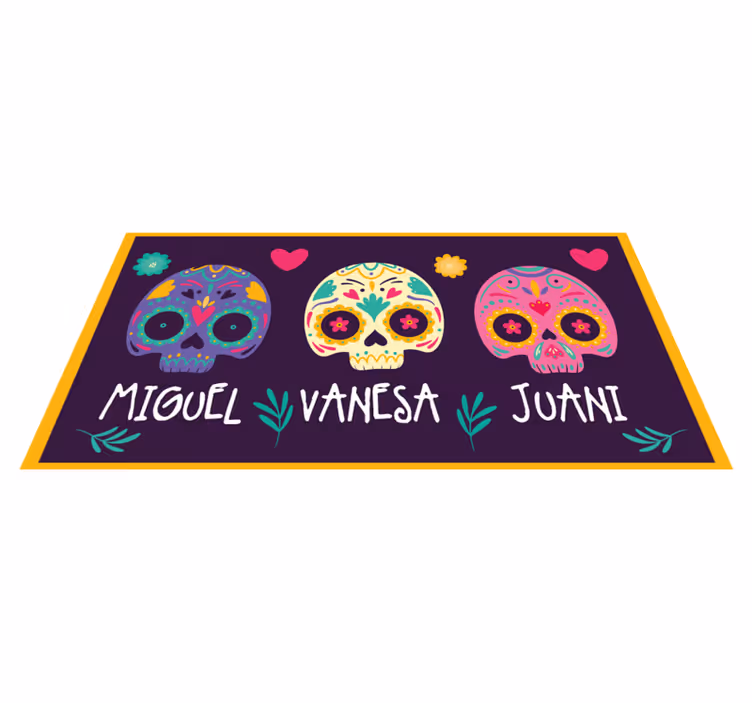 Vinyl Teppich Eingang benutzerdefinierte bunte totenköpfe - TenStickers