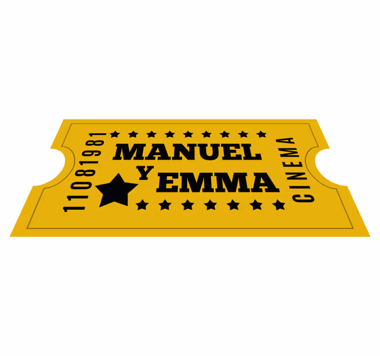 Vinyl Teppich mit Namen kinokarte für paare - TenStickers