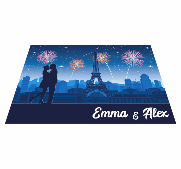 Vinyl Teppich mit Namen pariser romanze - TenStickers