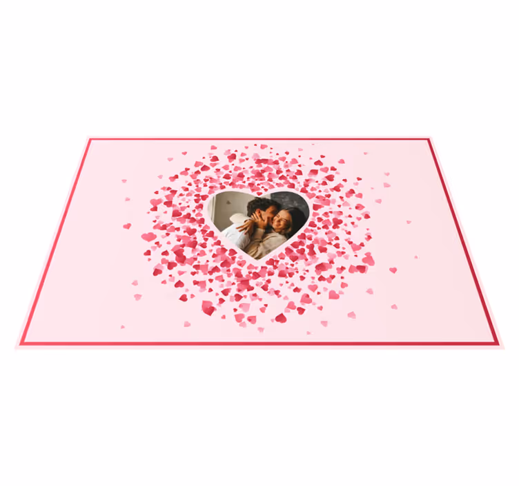Vinyl Teppich Schlafzimmer herzform mit foto - TenStickers