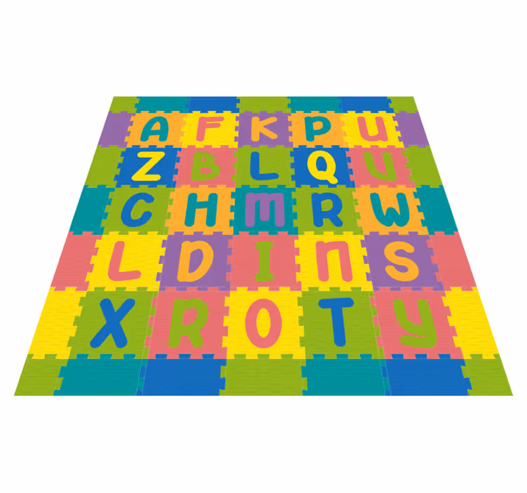 Vinyl Teppich Alphabet farbenfrohes spieldesign - TenStickers