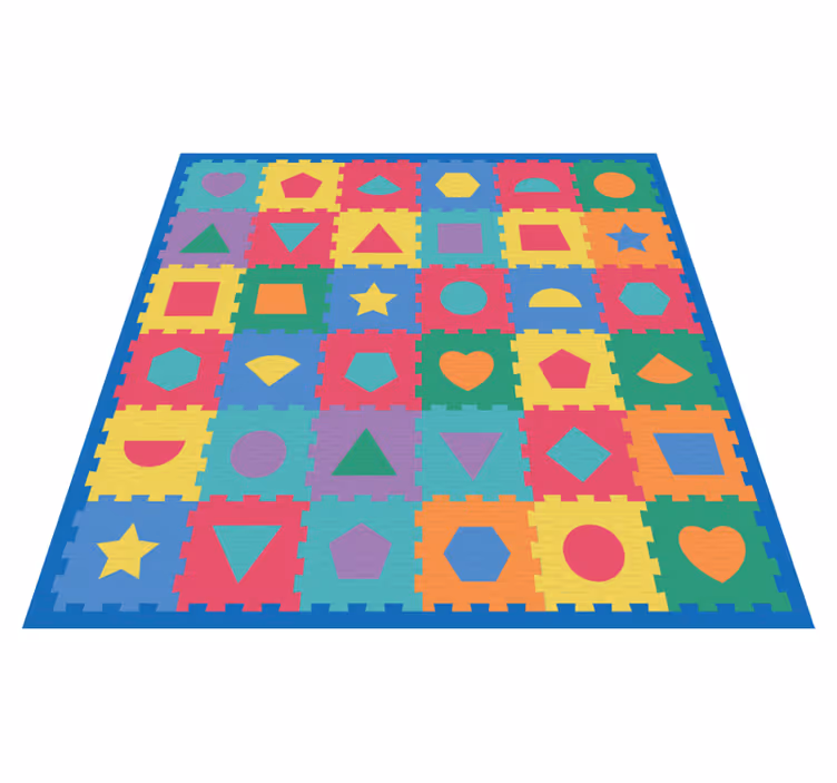 Vinyl Teppich Baby bunte puzzle-imitation - TenStickers
