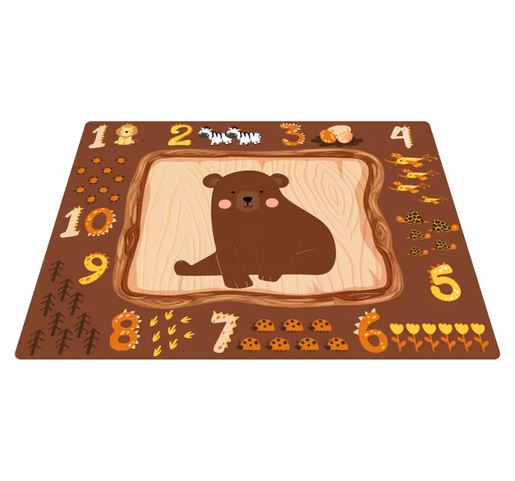 Vinyl Teppich Kinderzimmer bär pädagogisches design - TenStickers