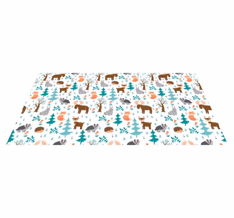 Vinyl Teppich Baby skurrile waldbewohner - TenStickers