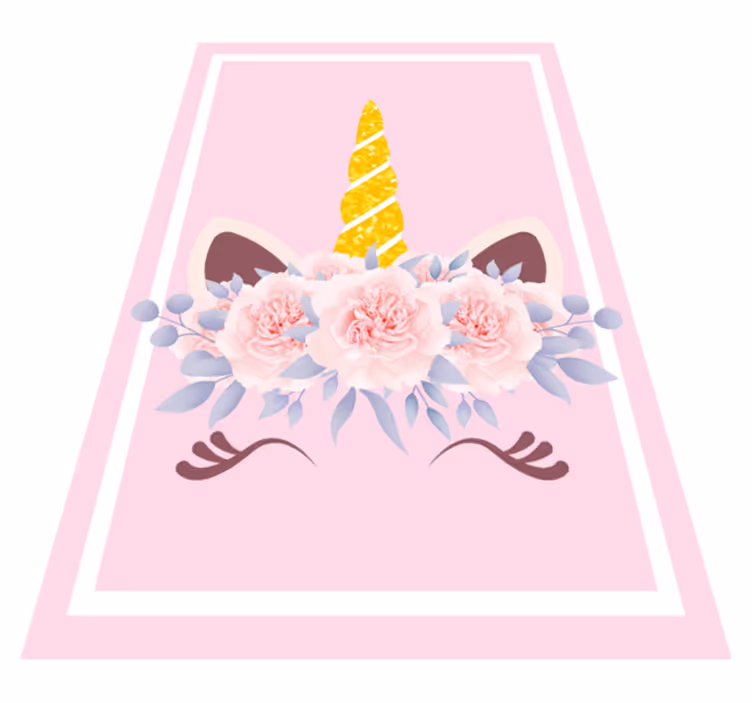 Vinyl Teppich Kinderzimmer einhorn blumenmagie - TenStickers